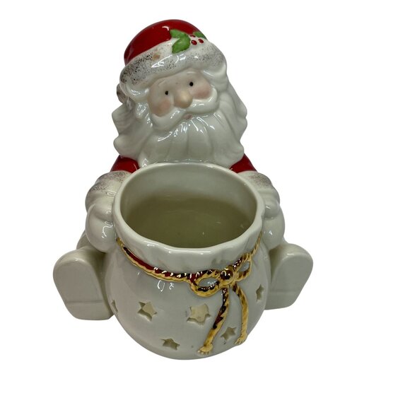 Lenox Santa Tea Light Holder Ceramic Christmas Decoration - Picture 2 of 7